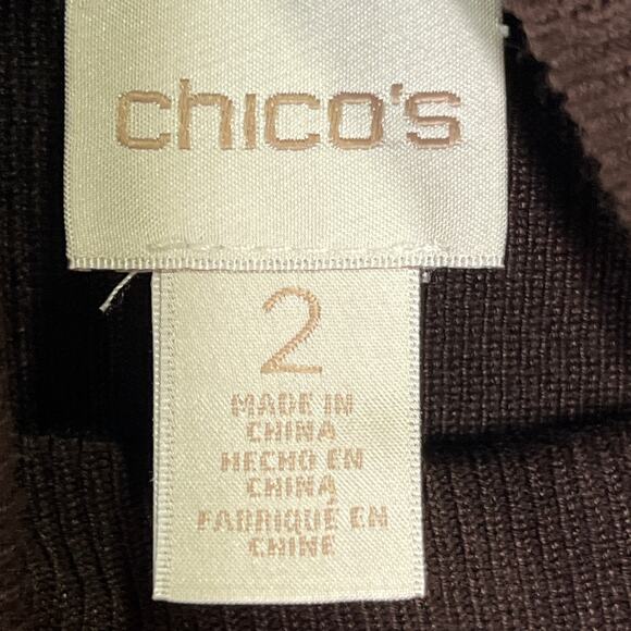 Chico's Dark Brown Long Sleeve Turtleneck Sweater L - Picture 4 of 6